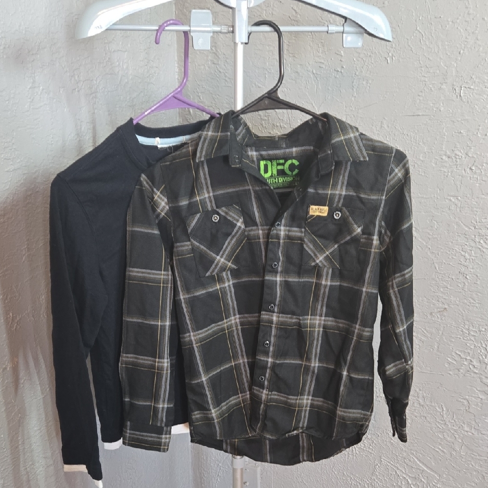 ^DFC Black Plaid Shirt